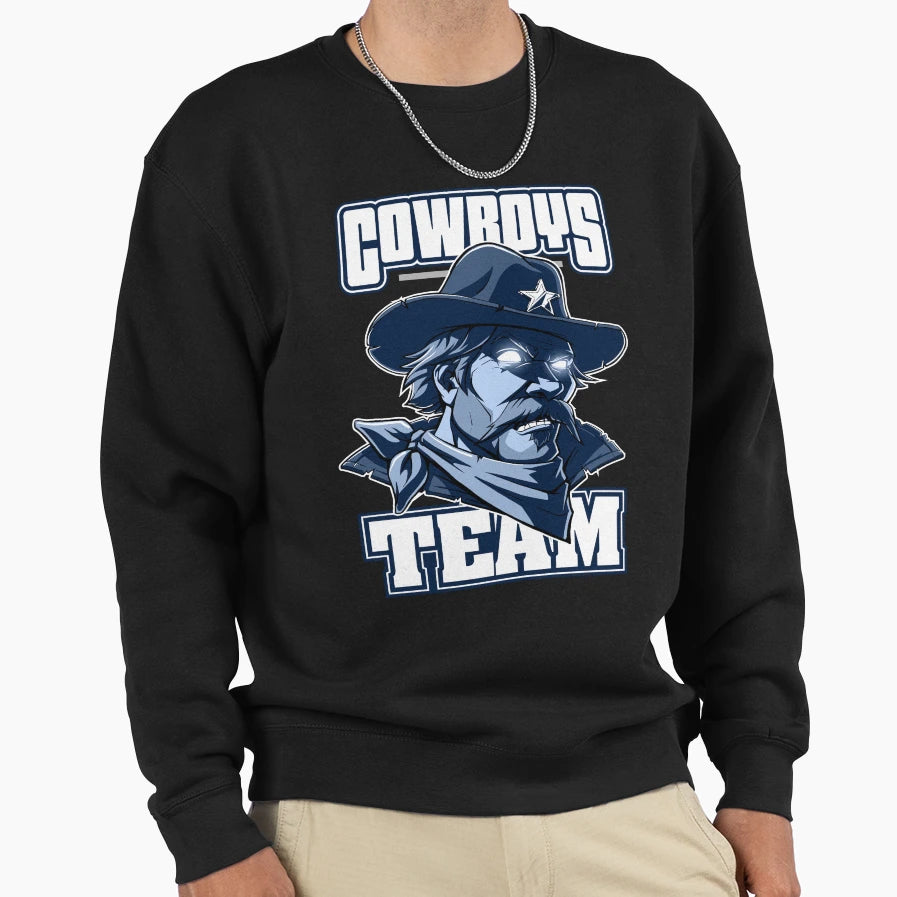Americas Cowboy Team Navy And White Sweatshirt - Aesthetic Graphic Unisex - T-Shirt, Sweatshirt, Hoodie