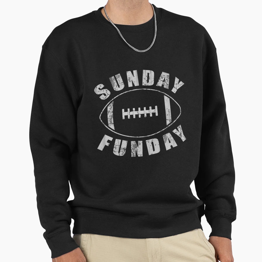 Sunday Funday Football Sports Sweatshirt - Trendy Graphic Unisex - T-Shirt, Sweatshirt, Hoodie