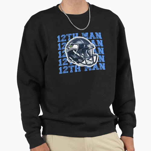 Seattle Seahawks Helmet 12Th Sweatshirt - Graphic Print Men Women - T-Shirt, Sweatshirt, Hoodie