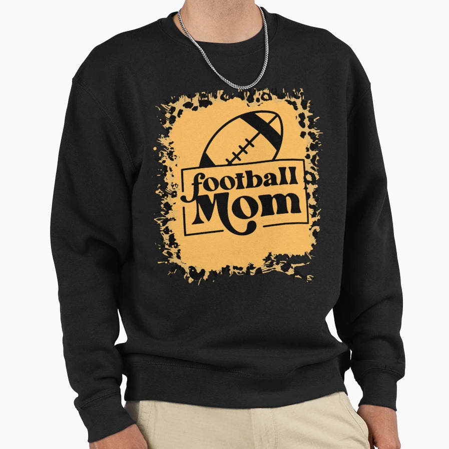 Football Mom Leopard Sweatshirt - Custom Art Print Unisex - T-Shirt, Sweatshirt, Hoodie
