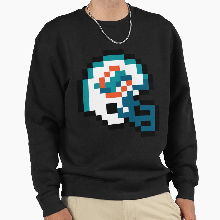 Miami Dolphins 8 Bit Football Sweatshirt - Streetwear Style for Adults - T-Shirt, Sweatshirt, Hoodie