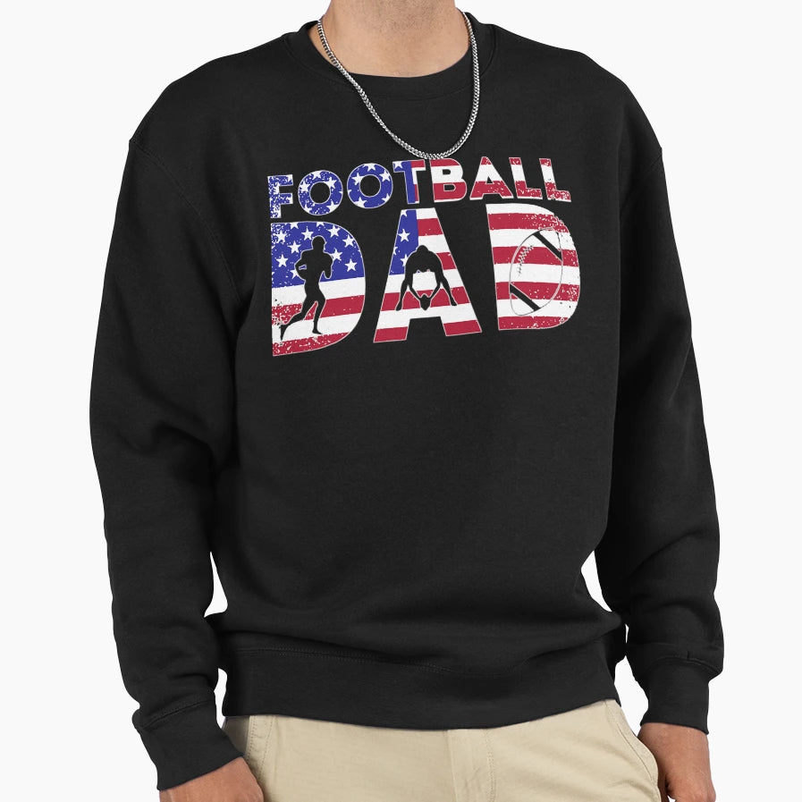 Usa Flag Football Dad Lineman Sweatshirt - Minimalist Print for Adults - T-Shirt, Sweatshirt, Hoodie
