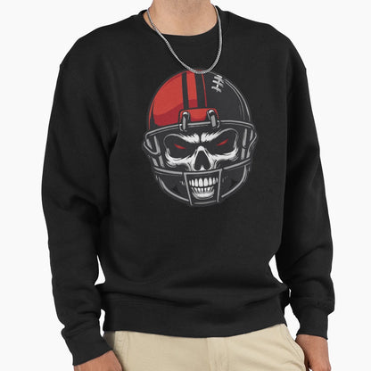 Scary Skull American Football Helmet Sweatshirt - Unique Graphic Unisex - T-Shirt, Sweatshirt, Hoodie