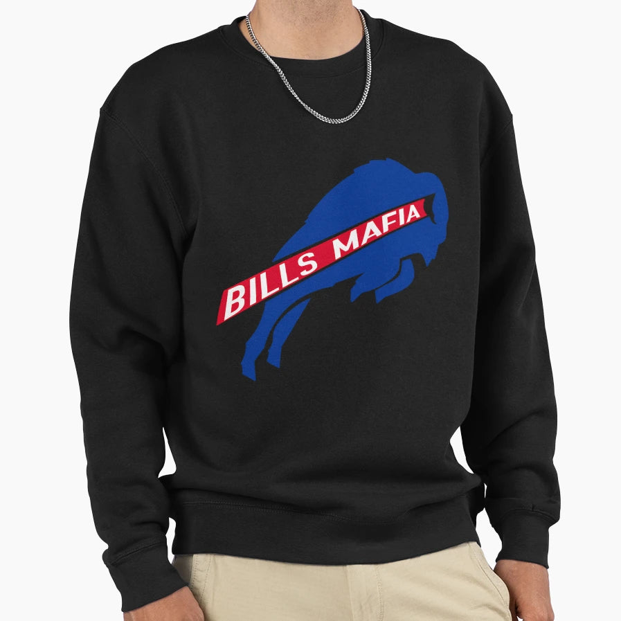 Bills Mafia White Funny Buffalo Sweatshirt - Custom Art Print Men Women - T-Shirt, Sweatshirt, Hoodie