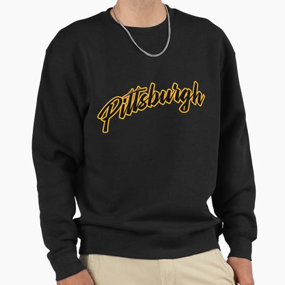 Pittsburgh Script Logo Sweatshirt - Novelty Apparel Men Women - T-Shirt, Sweatshirt, Hoodie