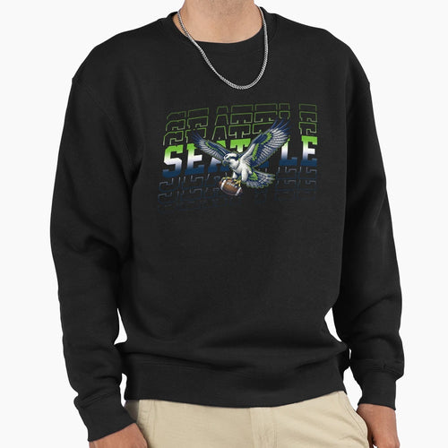 Seattle Football Hawk Game Day Fan Sweatshirt - Minimalist Print Unisex - T-Shirt, Sweatshirt, Hoodie