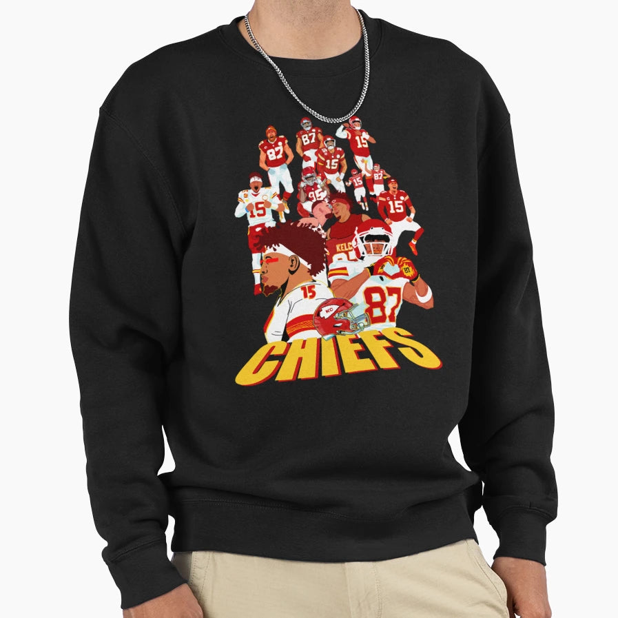 Kansas City Chiefs Sweatshirt - Streetwear Style Men Women - T-Shirt, Sweatshirt, Hoodie