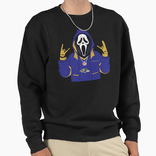 Ghost Face Raven Sweatshirt - Trendy Graphic Unisex - T-Shirt, Sweatshirt, Hoodie