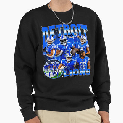 Detroit Lions Team Spirit Collage Sweatshirt - Graphic Print for Adults - T-Shirt, Sweatshirt, Hoodie