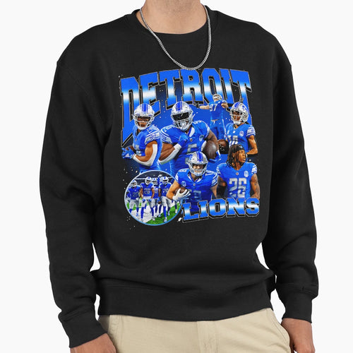 Detroit Lions Team Spirit Collage Sweatshirt - Graphic Print for Adults - T-Shirt, Sweatshirt, Hoodie