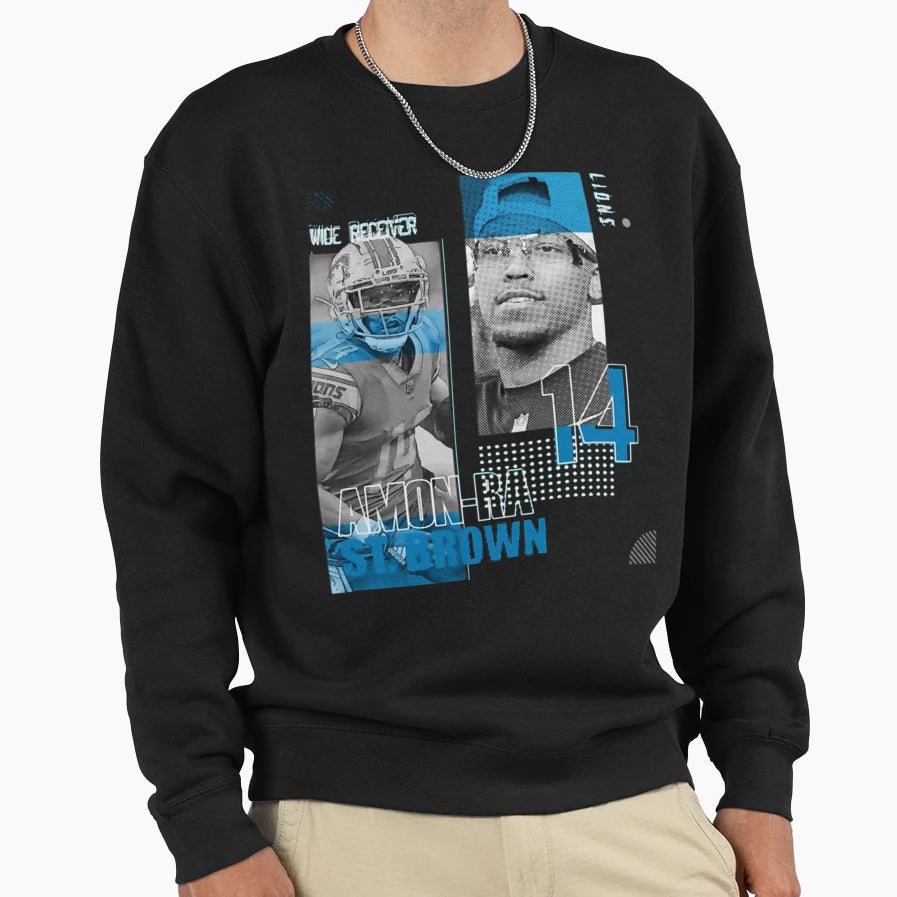 Amon Sport Ra St Brown Football Paper Sweatshirt - Graphic Print Unisex - T-Shirt, Sweatshirt, Hoodie