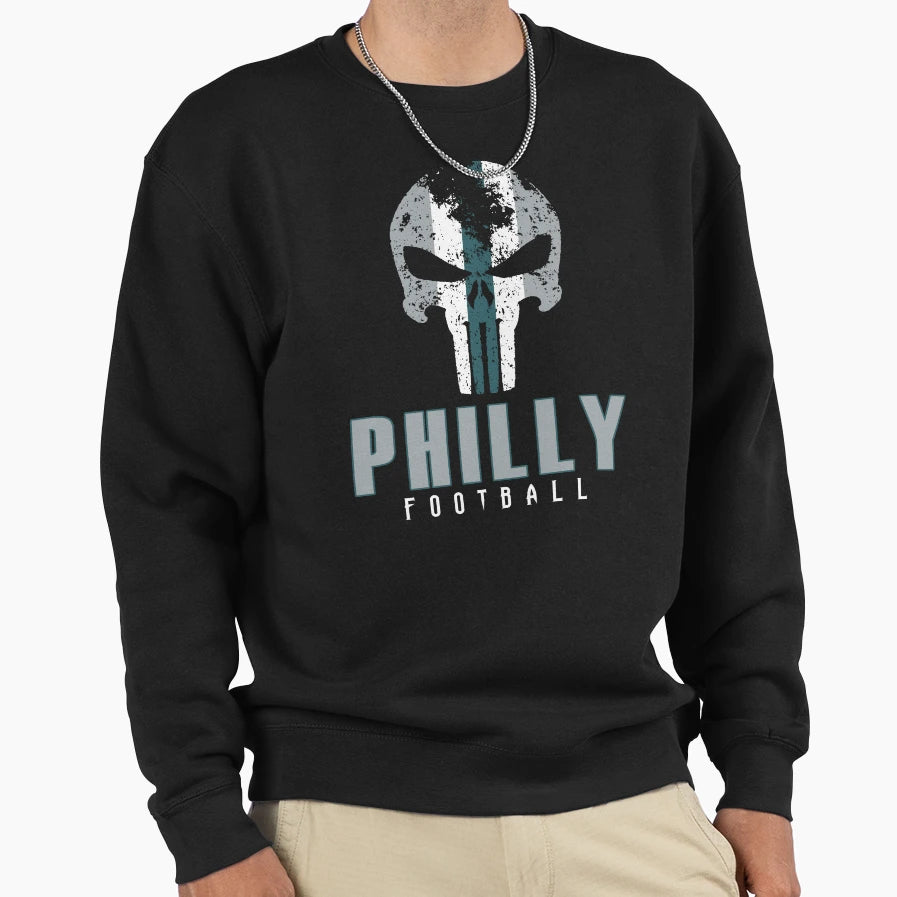 Philadelphia Pro Football Grunge Sweatshirt - Fun Novelty Design for Adults - T-Shirt, Sweatshirt, Hoodie