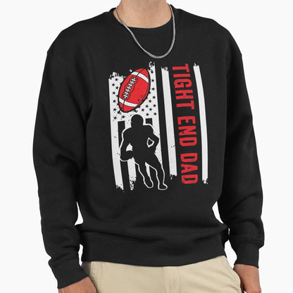 American Flag Football Tight End Dad T-Shirt - Novelty Apparel Men Women - T-Shirt, Sweatshirt, Hoodie