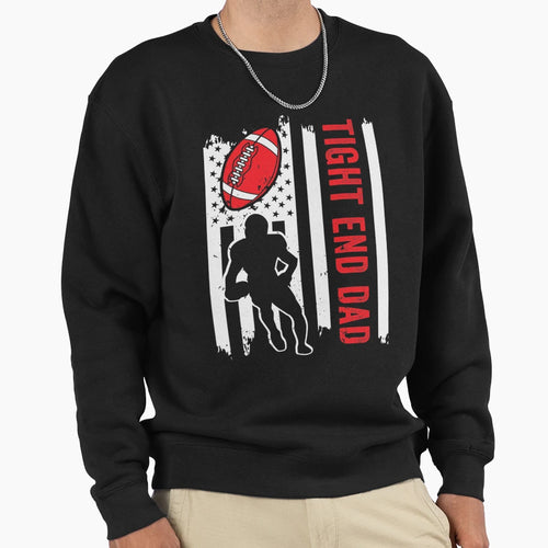 American Flag Football Tight End Dad T-Shirt - Novelty Apparel Men Women - T-Shirt, Sweatshirt, Hoodie