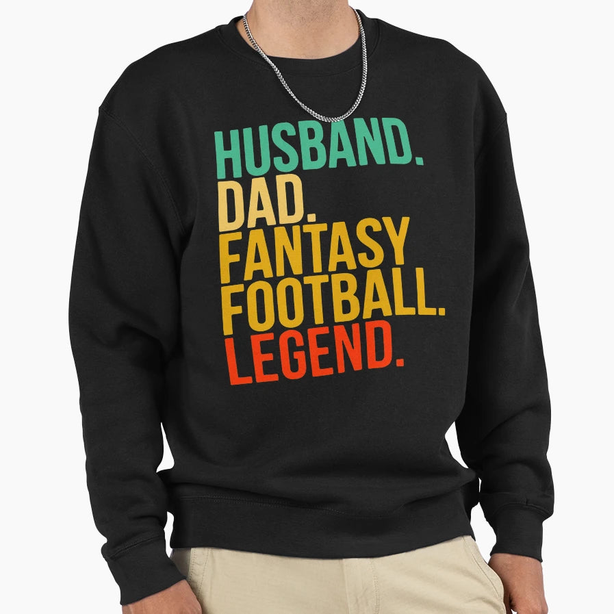 Husband Dad Fantasy Football Sweatshirt - Casual Everyday Wear for Adults - T-Shirt, Sweatshirt, Hoodie