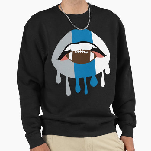 Detroit Lions Football Lips Bold Fan Sweatshirt - Graphic Print Unisex - T-Shirt, Sweatshirt, Hoodie