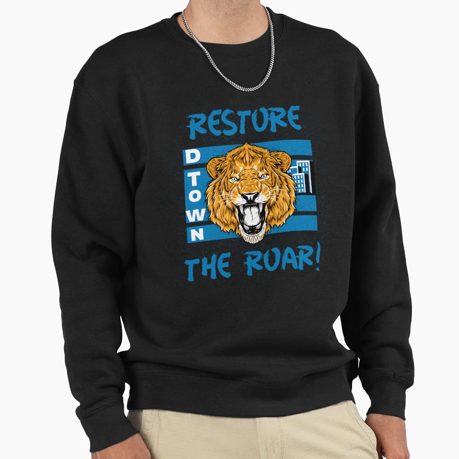 Restore Roar Detroit Lions Pride Sweatshirt - Unique Graphic Unisex - T-Shirt, Sweatshirt, Hoodie