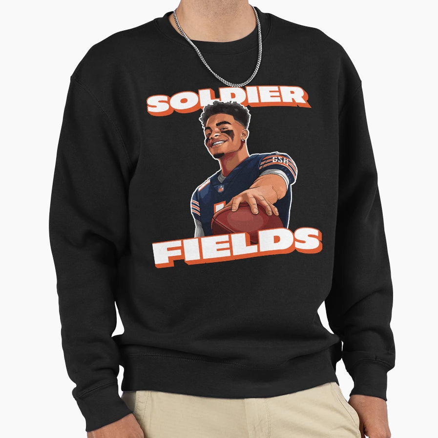 Soldier Fields Justin Fields Chicago T-Shirt - Novelty Apparel Men Women - T-Shirt, Sweatshirt, Hoodie