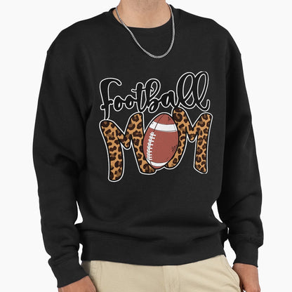 Football Mom Leopard American Sweatshirt - Aesthetic Graphic for Adults - T-Shirt, Sweatshirt, Hoodie