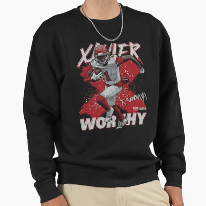 Xavier Worthy Football Action Sweatshirt - Fun Novelty Design Unisex - T-Shirt, Sweatshirt, Hoodie