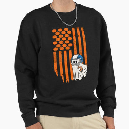 Football Player Fan Ghost Sweatshirt - Novelty Apparel for Adults - T-Shirt, Sweatshirt, Hoodie