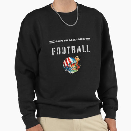 San Francisco Football Usa Flag Helmet Sweatshirt - Novelty Apparel Unisex - T-Shirt, Sweatshirt, Hoodie