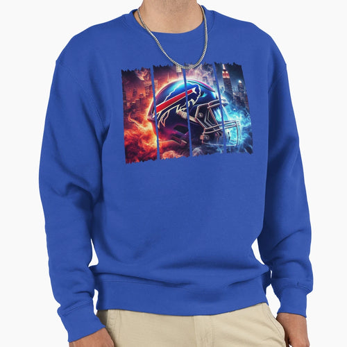 Buffalo Bills Helmet Fiery And Sweatshirt - Casual Everyday Wear Men Women - T-Shirt, Sweatshirt, Hoodie