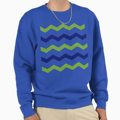 Honeycomb Chevron Lime Green Bright Sweatshirt - Trendy Graphic Men Women - T-Shirt, Sweatshirt, Hoodie