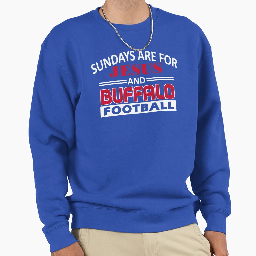 Buffalo Football Fan Sundays Jesus Sweatshirt - Aesthetic Graphic Unisex - T-Shirt, Sweatshirt, Hoodie