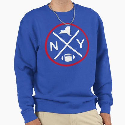 New York Football Emblem Ny Sweatshirt - Graphic Print Unisex - T-Shirt, Sweatshirt, Hoodie