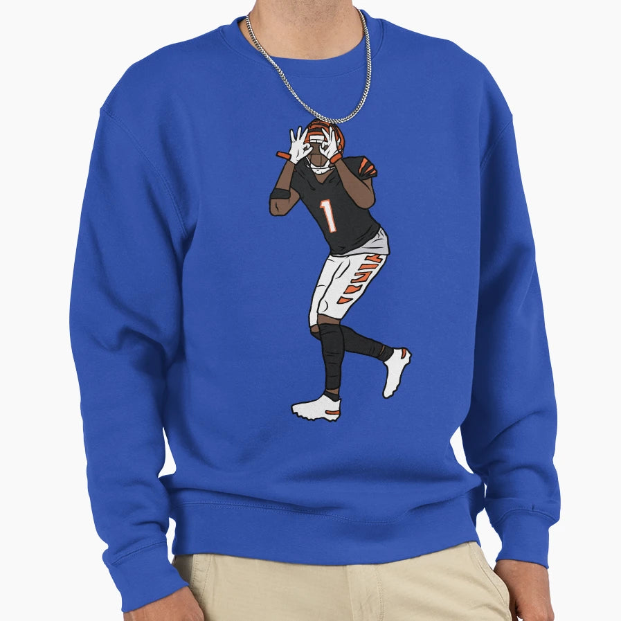 Jamarr Chase Celebration 2 Sweatshirt - Minimalist Print Unisex - T-Shirt, Sweatshirt, Hoodie