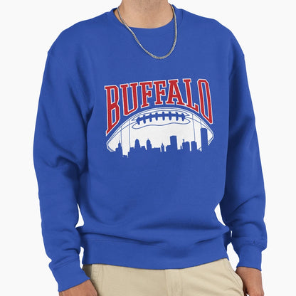 Buffalo Football Skyline New York Sweatshirt - Minimalist Print Men Women - T-Shirt, Sweatshirt, Hoodie