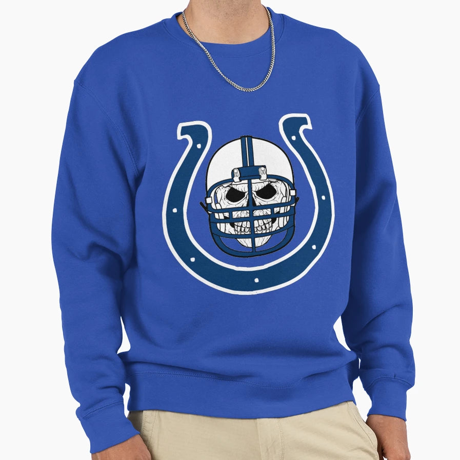 Colts Skull Sweatshirt - Aesthetic Graphic Men Women - T-Shirt, Sweatshirt, Hoodie