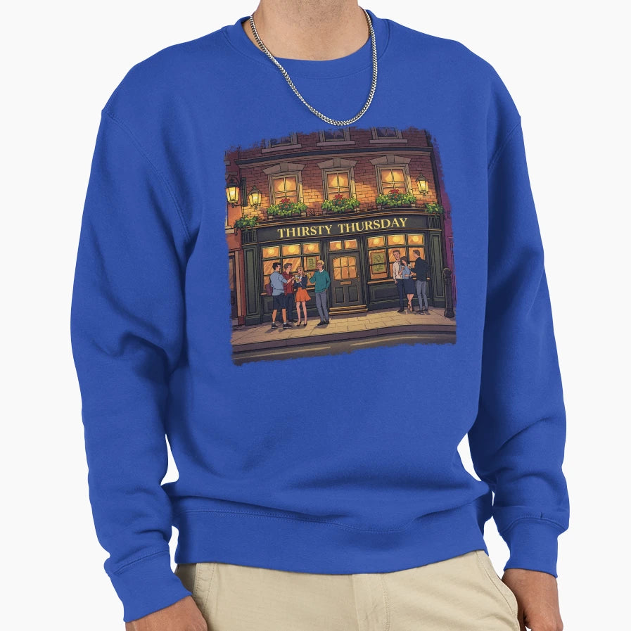 Thirsty Thursday Beer Lovers Bar Sweatshirt - Aesthetic Graphic Unisex - T-Shirt, Sweatshirt, Hoodie