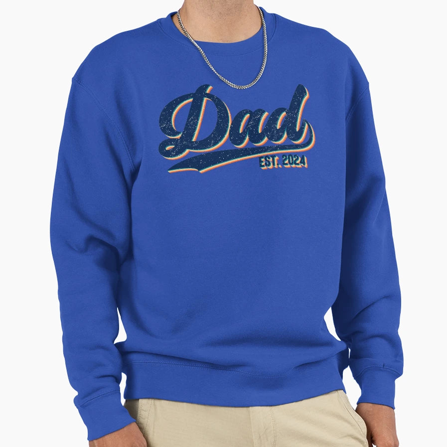 Dad 2024 Fathers Day Baseball Dad Sweatshirt - Custom Art Print Men Women - T-Shirt, Sweatshirt, Hoodie