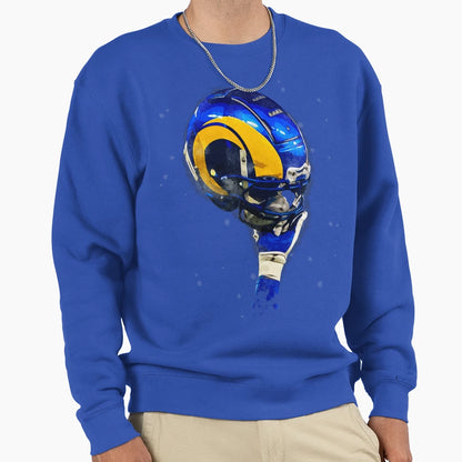 Rams Helmet High Sweatshirt - Aesthetic Graphic for Adults - T-Shirt, Sweatshirt, Hoodie