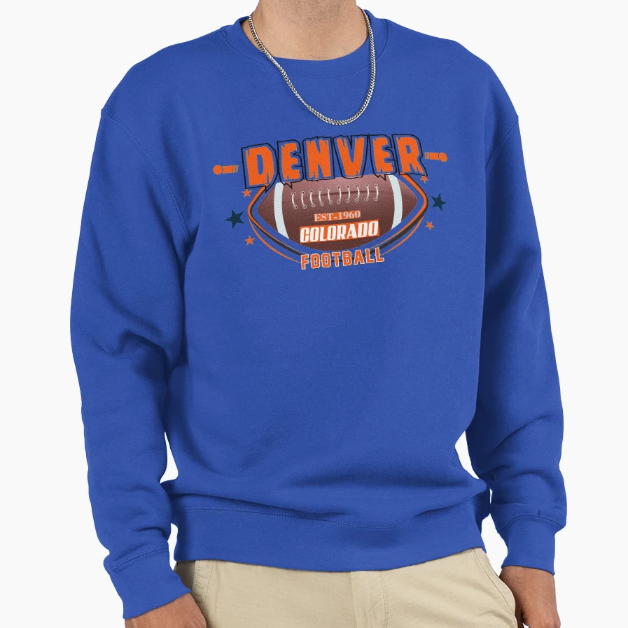 Denver Football Sweatshirt - Aesthetic Graphic Men Women - T-Shirt, Sweatshirt, Hoodie