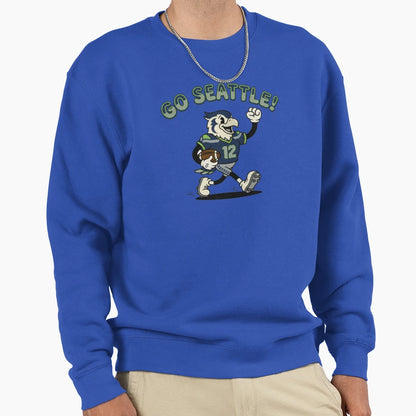 Go Seattle Football Team Sweatshirt - Minimalist Print Men Women - T-Shirt, Sweatshirt, Hoodie