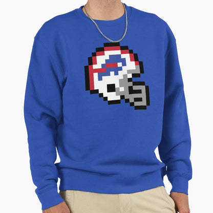 Buffalo Bills 8 Bit Football Helmet Sweatshirt - Graphic Print for Adults - T-Shirt, Sweatshirt, Hoodie