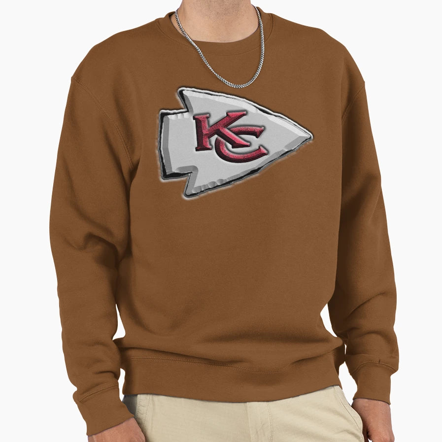 Basic Kansas City Chiefs Logo Sweatshirt - Minimalist Print for Adults - T-Shirt, Sweatshirt, Hoodie