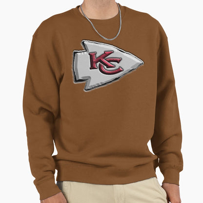 Basic Kansas City Chiefs Logo Sweatshirt - Minimalist Print for Adults - T-Shirt, Sweatshirt, Hoodie