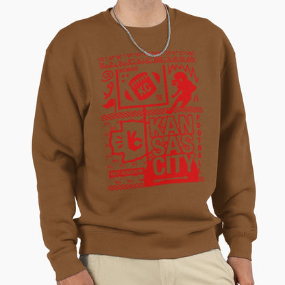 Kansas City Pattern Football Sweatshirt - Fun Novelty Design Unisex - T-Shirt, Sweatshirt, Hoodie