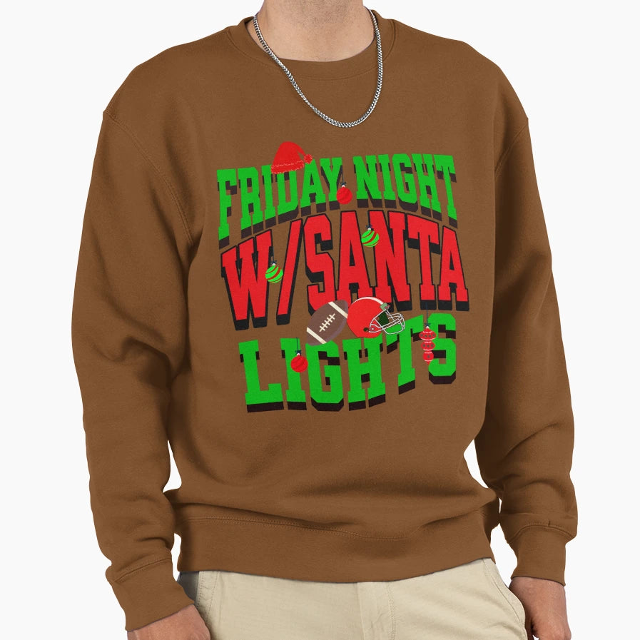 Friday Night Lights W Santa Sweatshirt - Unique Graphic Men Women - T-Shirt, Sweatshirt, Hoodie