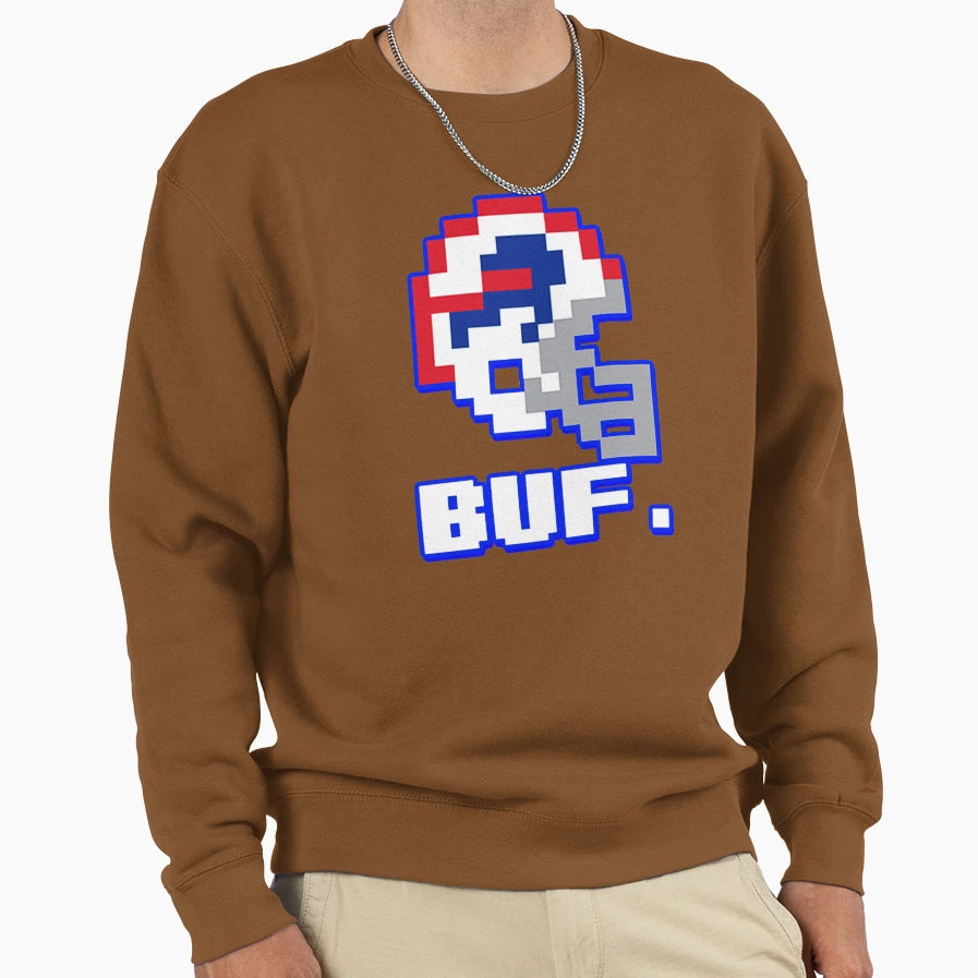 Buffalo Tecmo Bowl Helmet Circle T-Shirt - Custom Art Print for Adults - T-Shirt, Sweatshirt, Hoodie