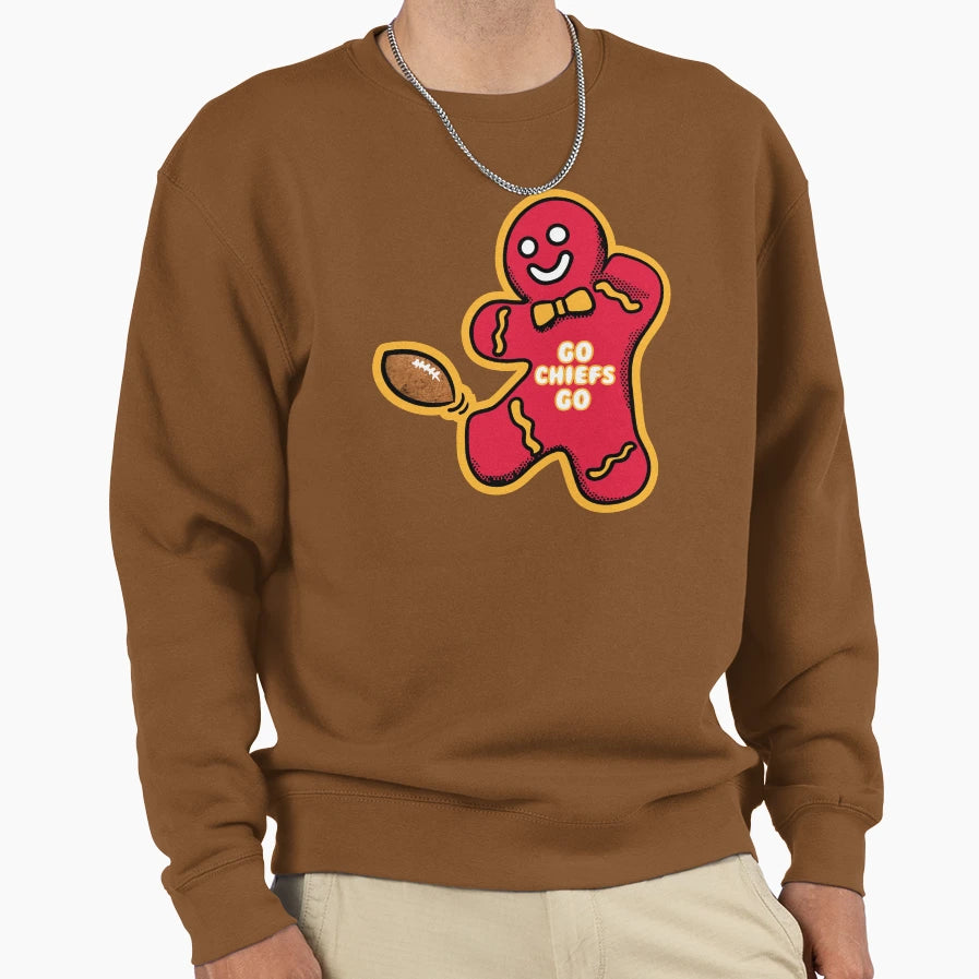 Kansas City Chiefs Gingerbread Sweatshirt - Casual Everyday Wear Men Women - T-Shirt, Sweatshirt, Hoodie
