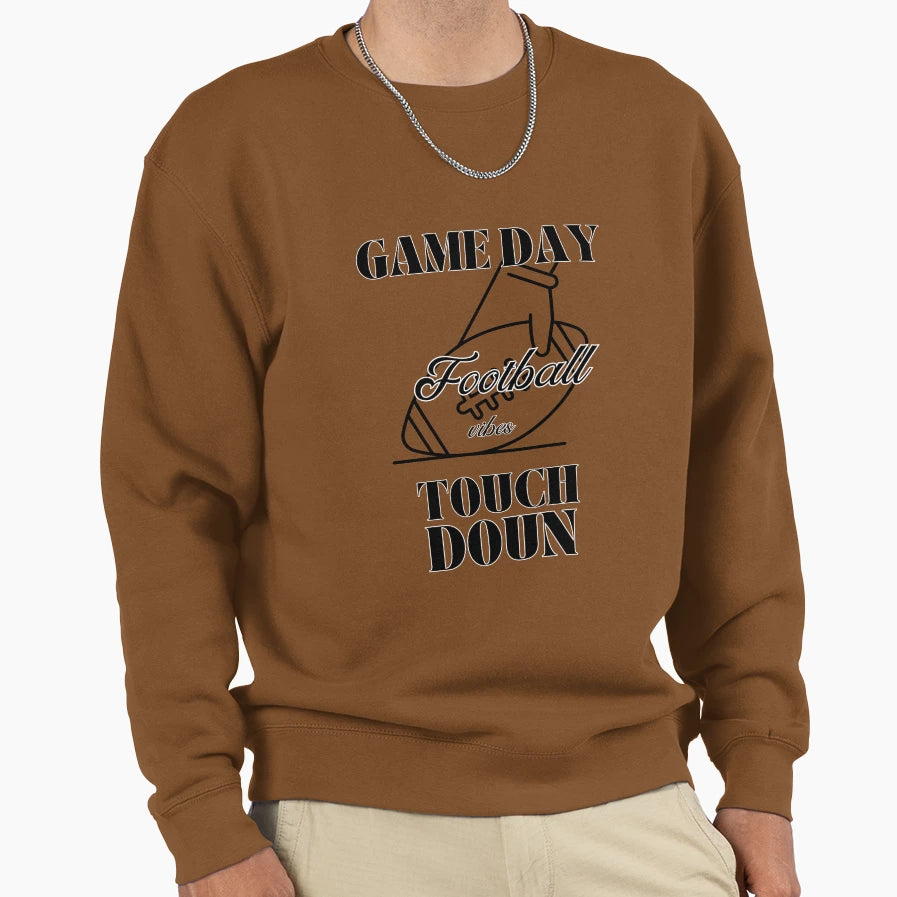 Game Day Football Vibes Sweatshirt - Minimalist Print for Adults - T-Shirt, Sweatshirt, Hoodie