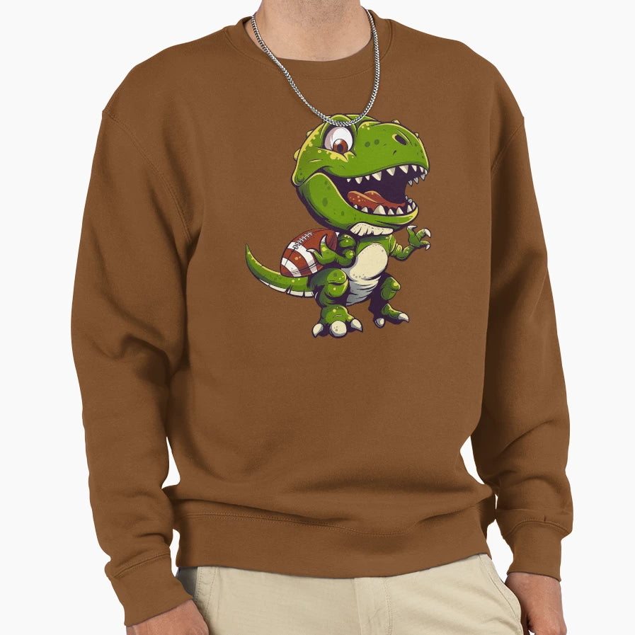 Dino Football Sweatshirt - Graphic Print Men Women - T-Shirt, Sweatshirt, Hoodie