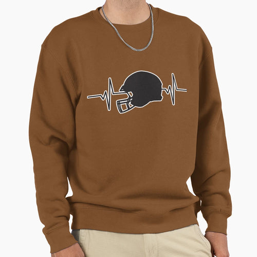 Heartbeat Pulse Football Helmet Sweatshirt - Minimalist Print for Adults - T-Shirt, Sweatshirt, Hoodie