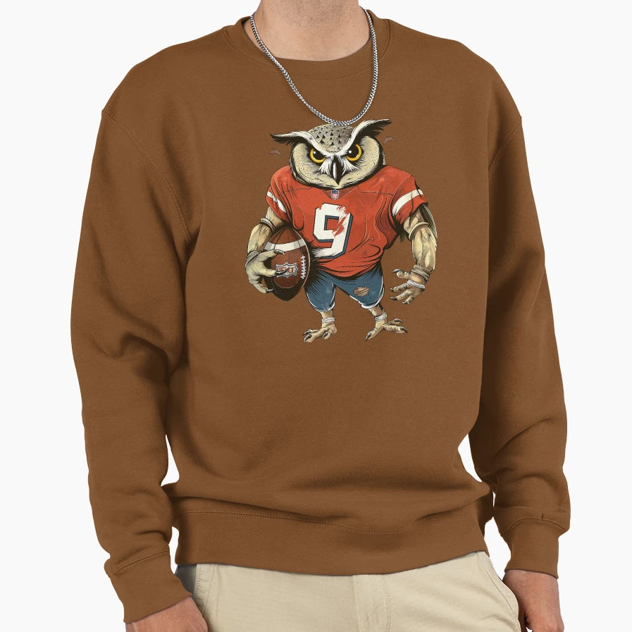 Owl Football Sweatshirt - Streetwear Style for Adults - T-Shirt, Sweatshirt, Hoodie