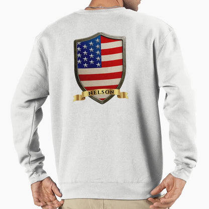 Usa Heritage Shield Nelson Sweatshirt - Casual Everyday Wear Men Women - T-Shirt, Sweatshirt, Hoodie